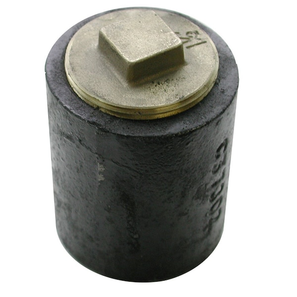 4in Plain End Cast Iron Cleanout-Short Pattern with 3in Raised Head Southern Code Plug - 3in Height